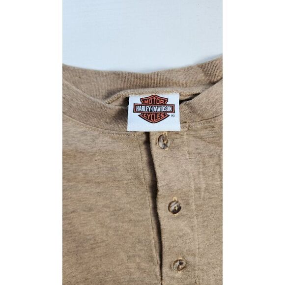 Harley-Davidson Deadwood SD Men's XL Quarter Button Cotton Blend T-Shirt - Picture 3 of 6